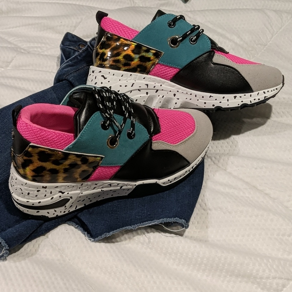 Bright leopard print shoes